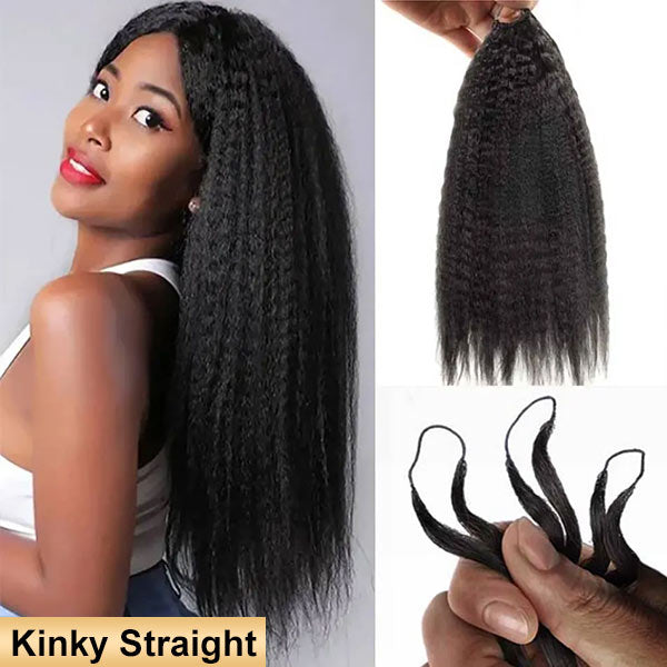 【Seamless Crochet Braids】Soft Feather Crochet Braids Hair Newest Micro Ring Loop 100% Crochet Human Hair Extensions MBW51