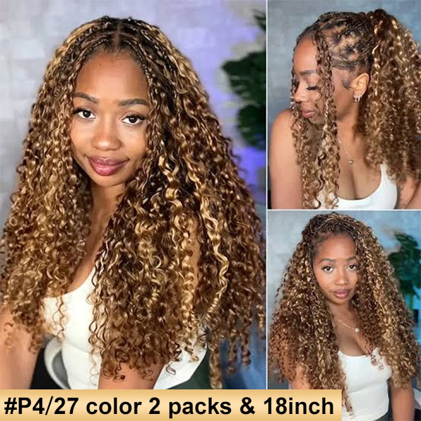 【Seamless Crochet Braids】#2 #4 #27 #30 #P4/27 #T2/30 Burmese Curly Soft Feather Crochet Hair Micro Ring Loop 100% Human Hair MBW54