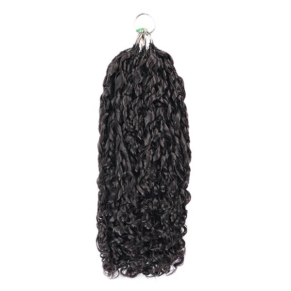 【Seamless Crochet Braids Hair】Pixie Curls Knotless Pre-Looped 100% Crochet Human Hair Extensions for Easy Install MBW60