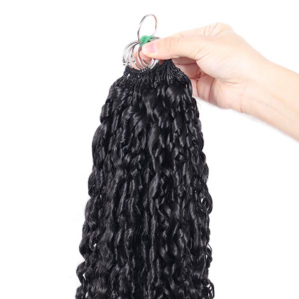 【Seamless Crochet Braids Hair】Pixie Curls Knotless Pre-Looped 100% Crochet Human Hair Extensions for Easy Install MBW60