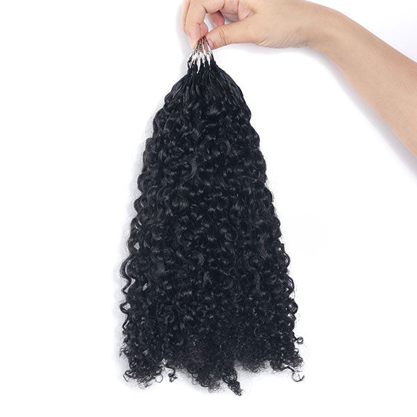 【Seamless Crochet Braids Hair】Kinky Coily Curly Knotless Pre-Looped 100% Crochet Human Hair Extensions for Easy Install MBW59