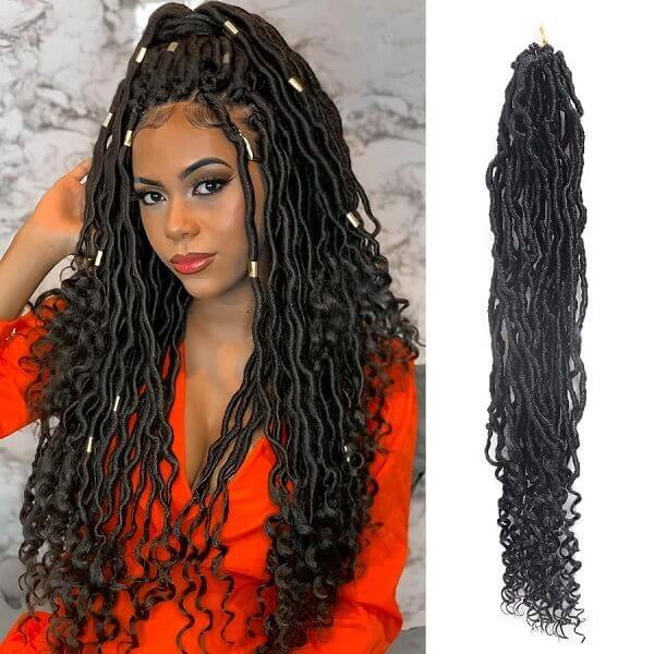 Goddess Locs Crochet Braids 24" Soft Locs With Curly Ends Crochet Hair-MBW41