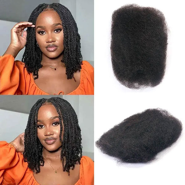 Afro Kinky Bulk Hair For Braiding 100% Human Hair Afro Bulk Hair For Locs Natural Black-MBW43