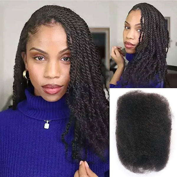 Afro Kinky Bulk Hair For Braiding 100% Human Hair Afro Bulk Hair For Locs Natural Black-MBW43