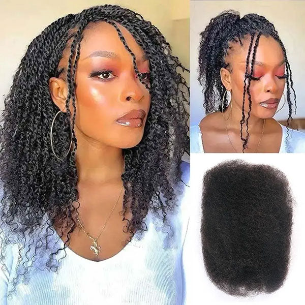 Afro Kinky Bulk Hair For Braiding 100% Human Hair Afro Bulk Hair For Locs Natural Black-MBW43