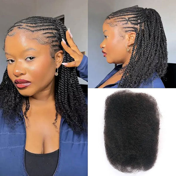 Afro Kinky Bulk Hair For Braiding 100% Human Hair Afro Bulk Hair For Locs Natural Black-MBW43