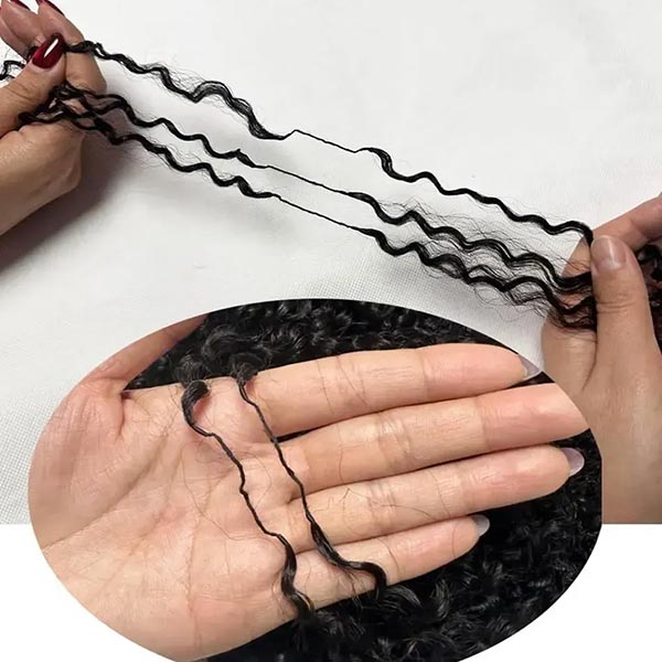 【Seamless Crochet Braids Hair】Afro Kinky Curly Knotless Pre-Looped 100% Crochet Human Hair Extensions for Easy Install MBW58