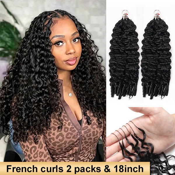 【Seamless Crochet Braids】Soft Feather Crochet Braids Hair Newest Micro Ring Loop 100% Crochet Human Hair Extensions MBW51