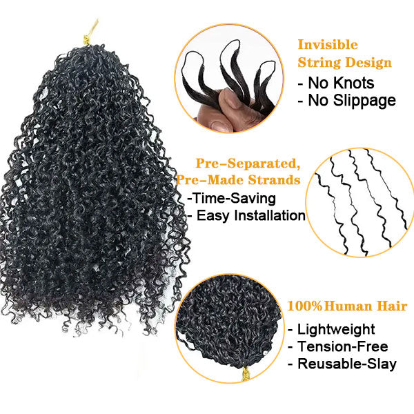 【Seamless Crochet Braids】Soft Feather Crochet Braids Hair Newest Micro Ring Loop 100% Crochet Human Hair Extensions MBW51