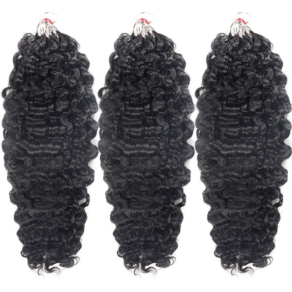 【Seamless Crochet Braids】Burmese Curly Soft Feather Crochet Hair Newest Micro Ring Loop Crochet 100% Human Hair MBW52