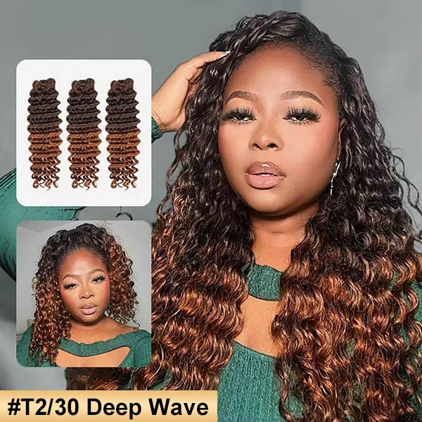 【Seamless Crochet Braids】#T2/30 #T1B/350 #99J #350 Soft Feather Crochet Human Hair 1Pack Price (145-155G Half Head, Suggest Ordering 2Packs) MBW57
