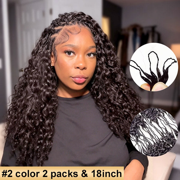 【Seamless Crochet Braids】#2 #4 #27 #30 #P4/27 #T2/30 Burmese Curly Soft Feather Crochet Hair Micro Ring Loop 100% Human Hair MBW54