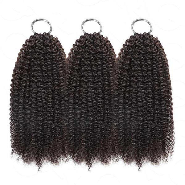 【Seamless Crochet Braids Hair】Afro Kinky Curly Knotless Pre-Looped 100% Crochet Human Hair Extensions for Easy Install MBW58