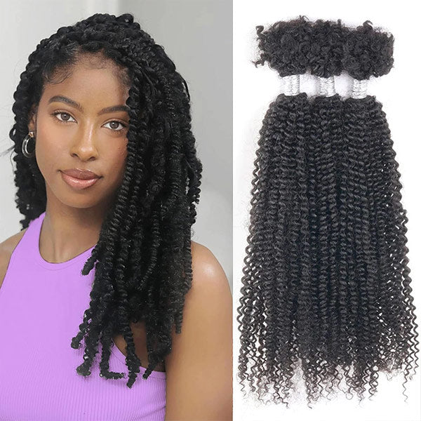 Passion Twist Human Afro Kinky Bulk Curly Hair for Spring Twist Crochet Braiding Hair MBW46