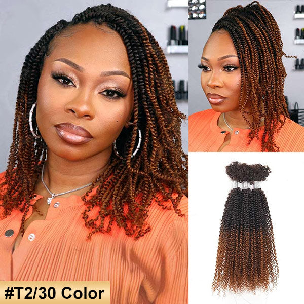 Passion Twist Ombre Color Human Afro Kinky Bulk Curly Hair for Crochet Braiding Twist MBW47