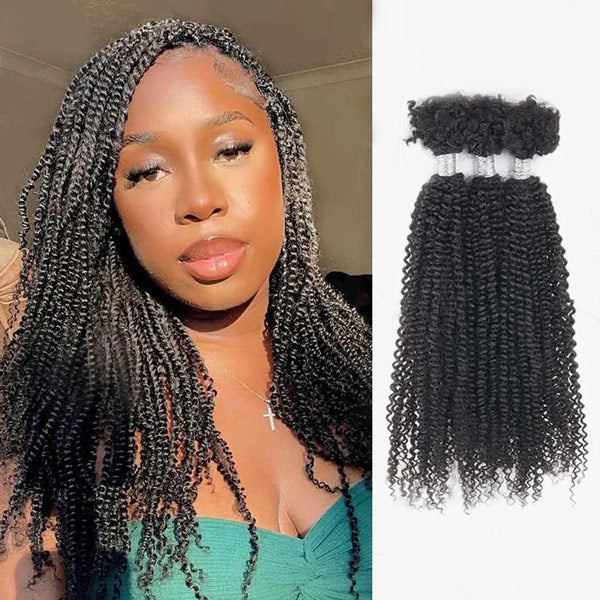 Passion Twist Human Afro Kinky Bulk Curly Hair for Spring Twist Crochet Braiding Hair MBW46