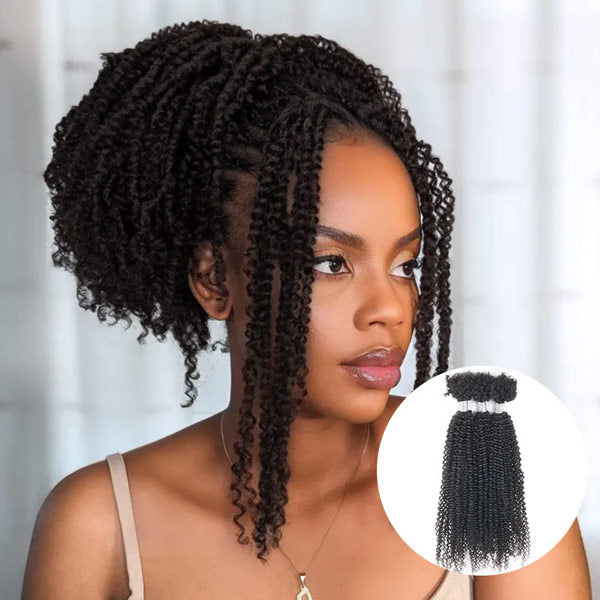 Passion Twist Human Afro Kinky Bulk Curly Hair for Spring Twist Crochet Braiding Hair MBW46