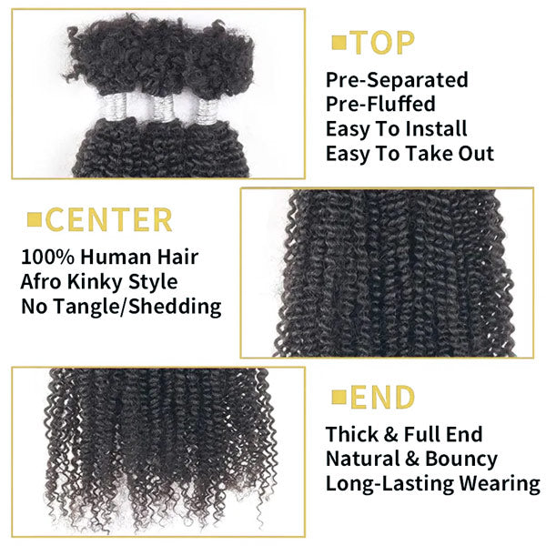 Passion Twist Human Afro Kinky Bulk Curly Hair for Spring Twist Crochet Braiding Hair MBW46