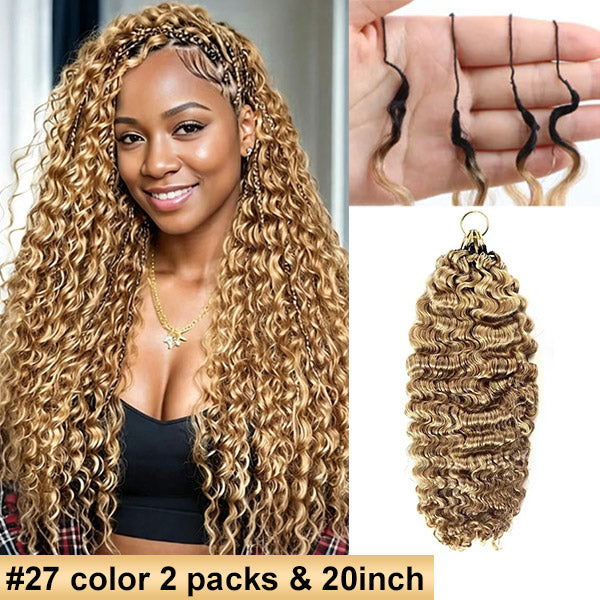 【Seamless Crochet Braids】#2 #4 #27 #30 #P4/27 #T2/30 Burmese Curly Soft Feather Crochet Hair Micro Ring Loop 100% Human Hair MBW54