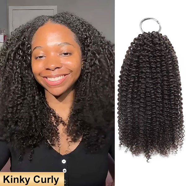 【Seamless Crochet Braids】Soft Feather Crochet Braids Hair Newest Micro Ring Loop 100% Crochet Human Hair Extensions MBW51