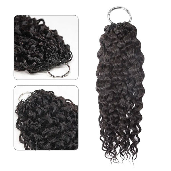 【Seamless Crochet Braids】Water Wave Soft Feather Crochet Hair Newest Micro Ring Loop Crochet 100% Human Hair MBW53