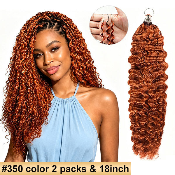 【Seamless Crochet Braids】#2 #4 #27 #30 #P4/27 #T2/30 Burmese Curly Soft Feather Crochet Hair Micro Ring Loop 100% Human Hair MBW54