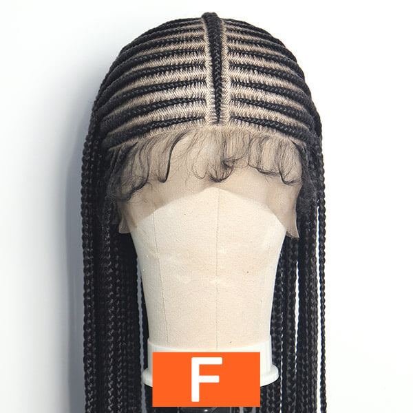 HD Full Lace Braided Wig 36" Invisible Knots Tribal Braids Lemonade Braids Cornrows-MBW30