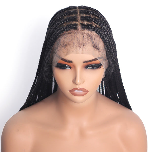 Invisible Knots HD Lace Knotless Box Braided Wig With Baby Hair Hand-tied Full Lace Braided Wig 36 Inch-MBW03