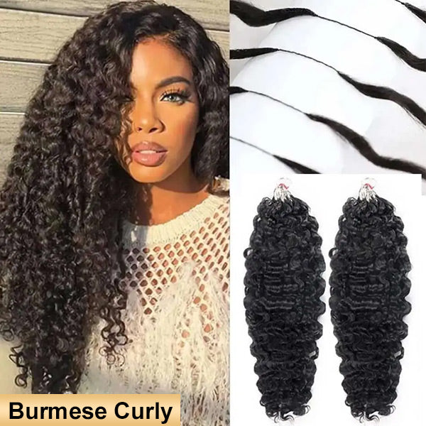【Seamless Crochet Braids】Soft Feather Crochet Braids Hair Newest Micro Ring Loop 100% Crochet Human Hair Extensions MBW51