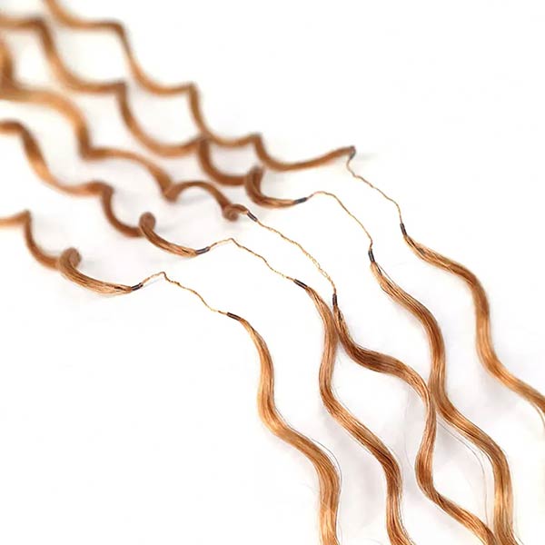 【Seamless Crochet Braids】#2 #4 #27 #30 #P4/27 #T2/30 Burmese Curly Soft Feather Crochet Hair Micro Ring Loop 100% Human Hair MBW54