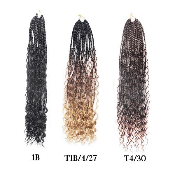 Boho Braids Crochet Braids Bohemian Braids With Curls Crochet Hair 24 Inch-MBW42