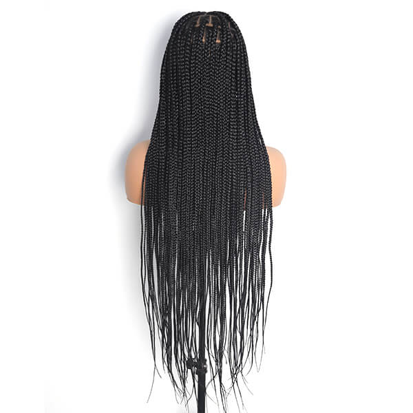 Invisible Knots HD Lace Knotless Box Braided Wig With Baby Hair Hand-tied Full Lace Braided Wig 36 Inch-MBW03