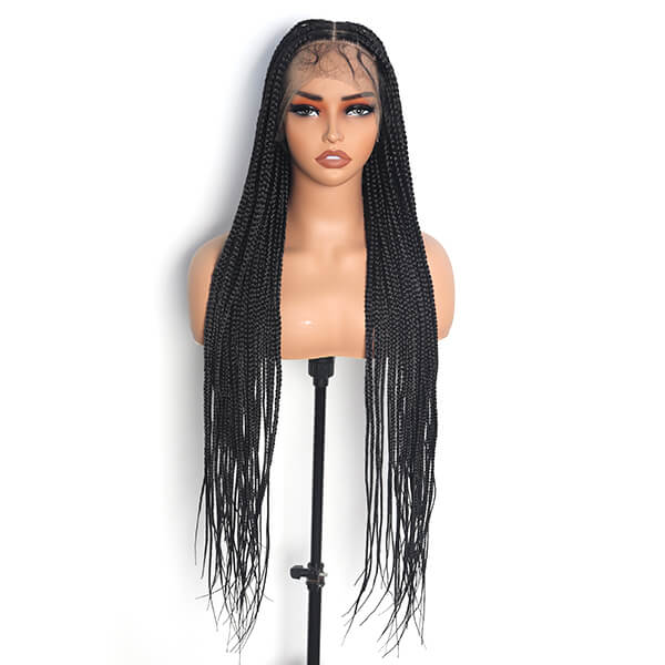 Invisible Knots HD Lace Knotless Box Braided Wig With Baby Hair Hand-tied Full Lace Braided Wig 36 Inch-MBW03