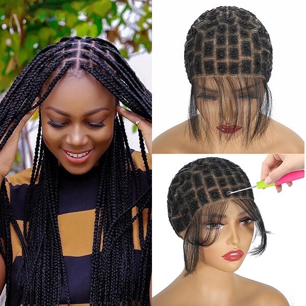 Full Lace Braided Cap for Crochet Box Braids | MyBraidedWig