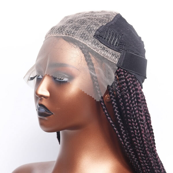 burgundy red braided wig MyBraidedeWig