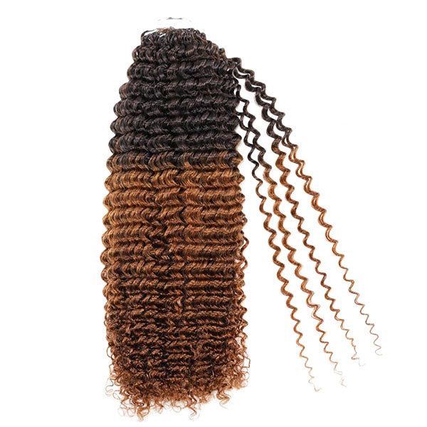 【Knotless Pre-looped Crochet Braids】#T2/30 Ombre Kinky Curly Crochet Human Hair Extensions Easy Install MBW57