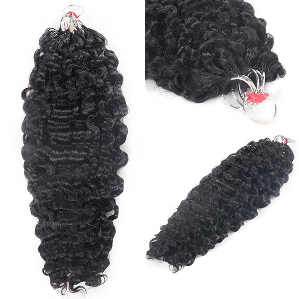 【Seamless Crochet Braids】Burmese Curly Soft Feather Crochet Hair Newest Micro Ring Loop Crochet 100% Human Hair MBW52