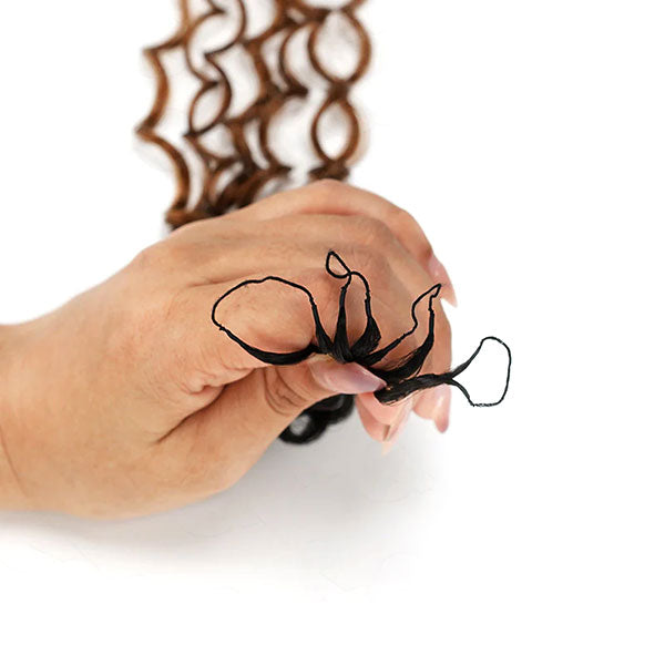 【Knotless Pre-looped Crochet Braids】#T2/30 Ombre Kinky Curly Crochet Human Hair Extensions Easy Install MBW57