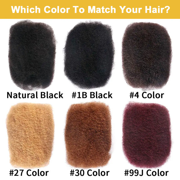 Afro Kinky Bulk Hair For Braiding 100% Human Hair Afro Bulk Hair For Locs Natural Black-MBW43