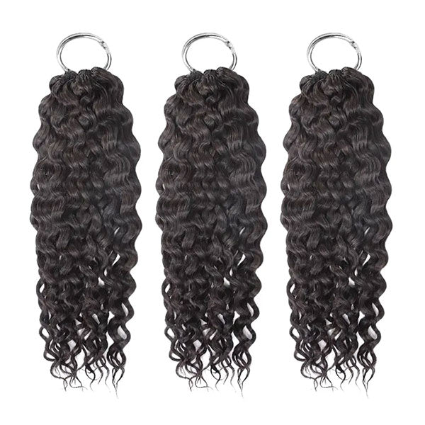 【Seamless Crochet Braids】Water Wave Soft Feather Crochet Hair Newest Micro Ring Loop Crochet 100% Human Hair MBW53