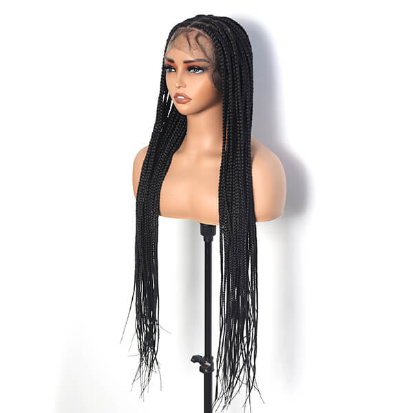 Invisible Knots HD Lace Knotless Box Braided Wig With Baby Hair Hand-tied Full Lace Braided Wig 36 Inch-MBW03