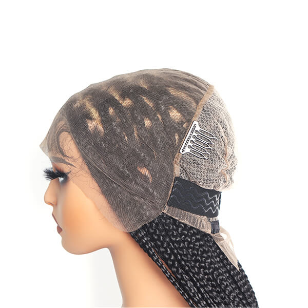 Hand-tied Invisi-Knot HD Full Lace Goddess Braid Wig Knotless Box Braids With Tangleless Curly Ends 36 Inch-MBW27