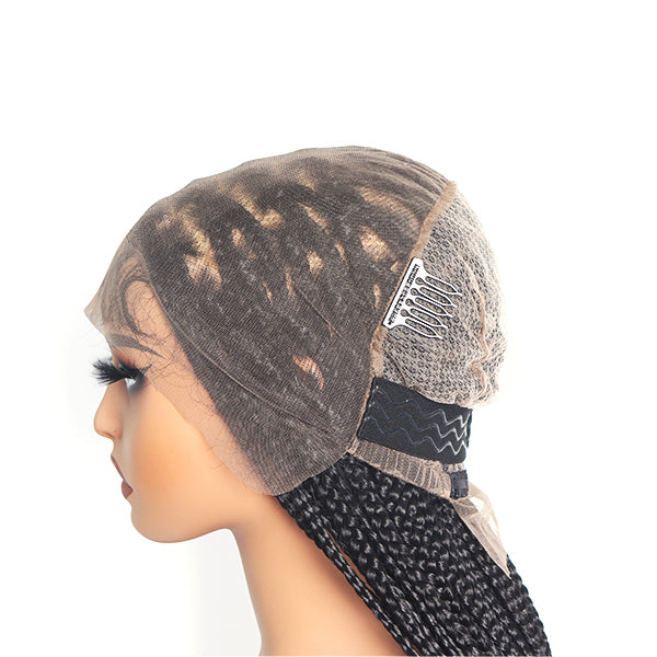 Invisible Knots HD Lace Knotless Box Braided Wig With Baby Hair Hand-tied Full Lace Braided Wig 36 Inch-MBW03