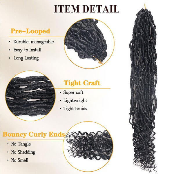 Goddess Locs Crochet Braids 24" Soft Locs With Curly Ends Crochet Hair-MBW41