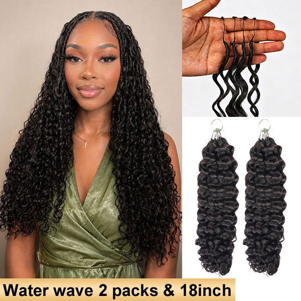 【Seamless Crochet Braids】Soft Feather Crochet Braids Hair Newest Micro Ring Loop 100% Crochet Human Hair Extensions MBW51