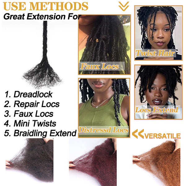 Afro Kinky Bulk Human Hair Extension For Braiding Twists Locs 50G/Pack -MBW43
