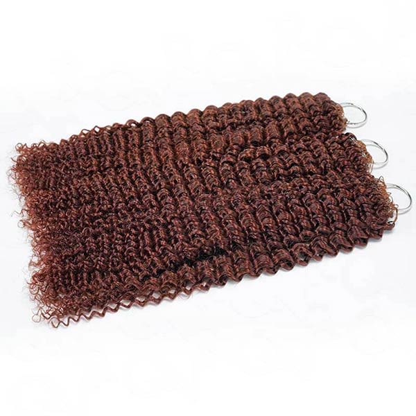 【Knotless Pre-looped Crochet Braids】#33 Reddish Brown Crochet Human Hair Extensions Easy Install MBW61