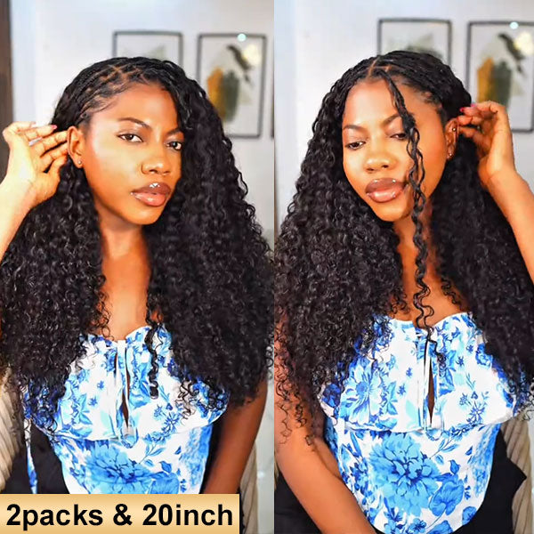【Seamless Crochet Braids Hair】Kinky Coily Curly Knotless Pre-Looped 100% Crochet Human Hair Extensions for Easy Install MBW59
