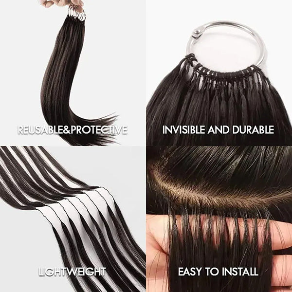 【Seamless Crochet Braids】Soft Feather Crochet Braids Hair Newest Micro Ring Loop 100% Crochet Human Hair Extensions MBW51