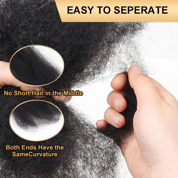 Afro Kinky Bulk Human Hair Extension For Braiding Twists Locs 50G/Pack -MBW43